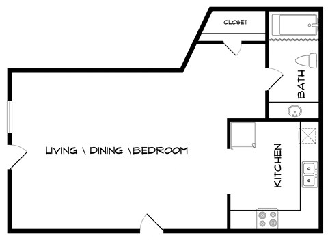 a floor plan of a bedroom apartment